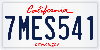 CA license plate 7MES541