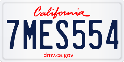 CA license plate 7MES554