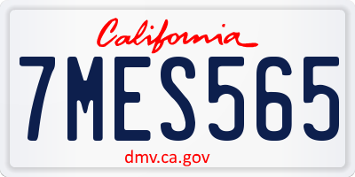 CA license plate 7MES565