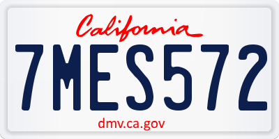 CA license plate 7MES572