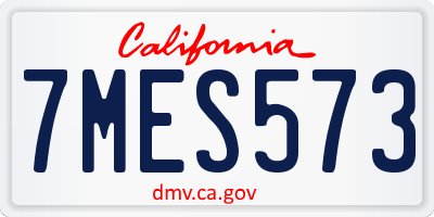 CA license plate 7MES573