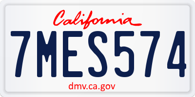 CA license plate 7MES574