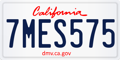 CA license plate 7MES575
