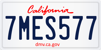 CA license plate 7MES577