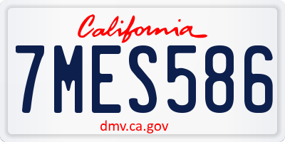 CA license plate 7MES586