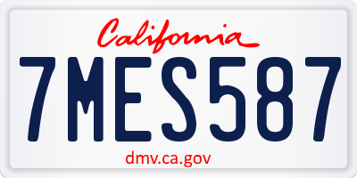 CA license plate 7MES587