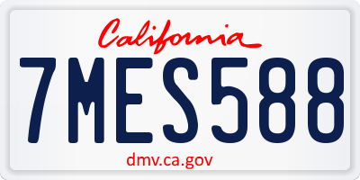 CA license plate 7MES588