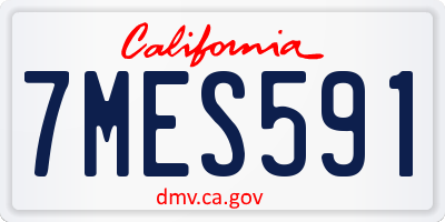 CA license plate 7MES591
