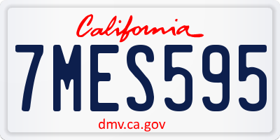 CA license plate 7MES595
