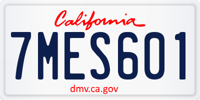 CA license plate 7MES601
