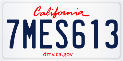 CA license plate 7MES613