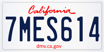 CA license plate 7MES614