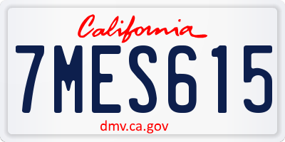 CA license plate 7MES615