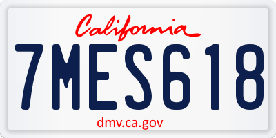 CA license plate 7MES618