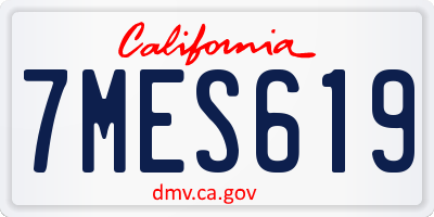 CA license plate 7MES619
