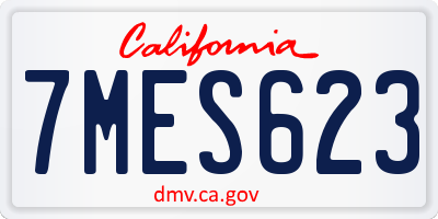 CA license plate 7MES623