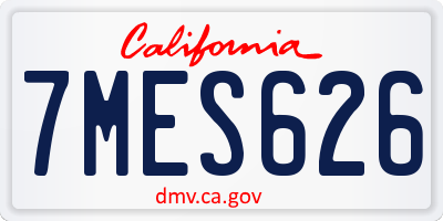 CA license plate 7MES626