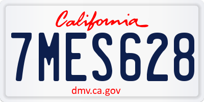 CA license plate 7MES628