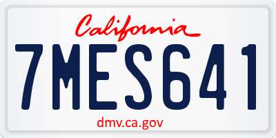 CA license plate 7MES641