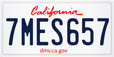 CA license plate 7MES657