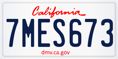 CA license plate 7MES673
