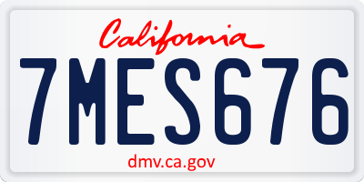 CA license plate 7MES676