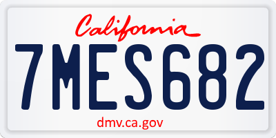 CA license plate 7MES682