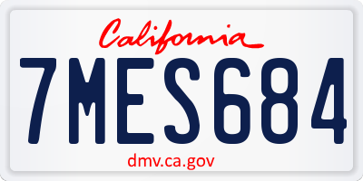 CA license plate 7MES684