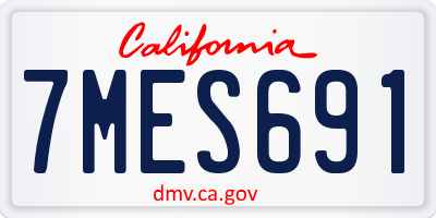 CA license plate 7MES691