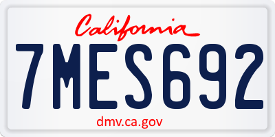 CA license plate 7MES692