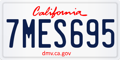 CA license plate 7MES695