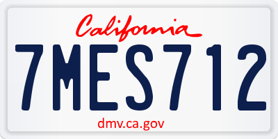 CA license plate 7MES712