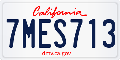 CA license plate 7MES713