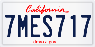 CA license plate 7MES717