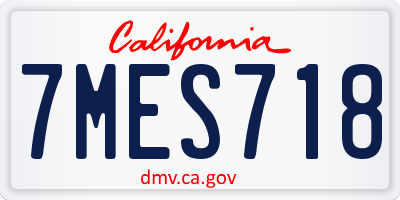 CA license plate 7MES718
