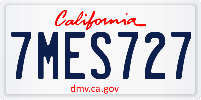 CA license plate 7MES727
