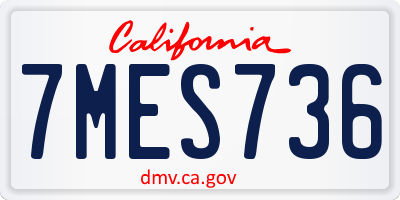 CA license plate 7MES736