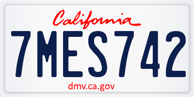 CA license plate 7MES742