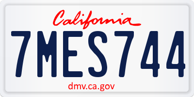 CA license plate 7MES744