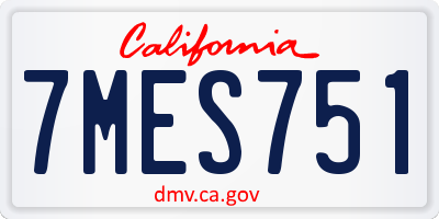 CA license plate 7MES751