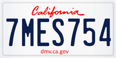 CA license plate 7MES754