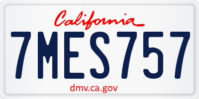 CA license plate 7MES757