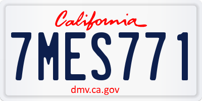 CA license plate 7MES771