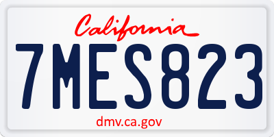 CA license plate 7MES823