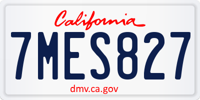 CA license plate 7MES827