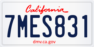 CA license plate 7MES831