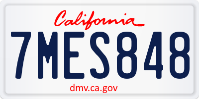 CA license plate 7MES848