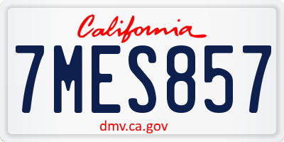 CA license plate 7MES857