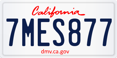 CA license plate 7MES877