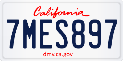 CA license plate 7MES897